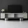 TV-bänk Hanah Home Bohem Travertin Silver Spånskiva 180x50x30 cm - TV-bänkar - 8684283557165 - 4