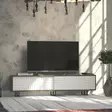 TV-bänk Hanah Home Askal Ek Vit Spånskiva 180x47,4x35 cm - TV-bänkar - 8681875385465 - 2