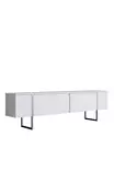 TV-bänk Hanah Home Luxe Vit Silver Spånskiva 180x30x50 cm - TV-bänkar - 8684282832355 - 1