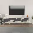 TV-bänk Hanah Home 3 D White Vit Marmormönster Spånskiva 160x45x35 cm - TV-bänkar - 8683743959655 - 2