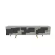 TV-bänk Hanah Home 3 D White Vit Marmormönster Spånskiva 160x45x35 cm - TV-bänkar - 8683743959655 - 1