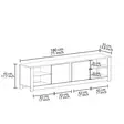 TV-bänk Hanah Home Aydos Vit Ek Spånskiva 180x45x35 cm - TV-bänkar - 8684283338825 - 8