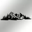 Väggdekor Metall Wallity Mountain 2 Svart Metall 68x19 cm - Dekorationer, prydnadsföremål - 8683342161695 - 6