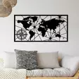 Väggdekor Metall Wallity World Map Large Svart Metall 120x60 cm - Dekorationer, prydnadsföremål - 8681875586275 - 2