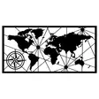 Väggdekor Metall Wallity World Map Large Svart Metall 120x60 cm - Dekorationer, prydnadsföremål - 8681875586275 - 1
