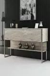 Byrå Hanah Home Luxe Travertine Silver Spånskiva 120x80x30 cm - Byråer och skåp - 8684282970415 - 2