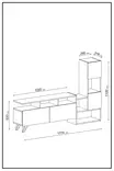 TV-bänk Hanah Home Ciragan Valnöt Antracit Spånskiva 122x53,3x31,6 cm - TV-bänkar - 8683743473045 - 6