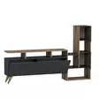 TV-bänk Hanah Home Ciragan Valnöt Antracit Spånskiva 122x53,3x31,6 cm - TV-bänkar - 8683743473045 - 5