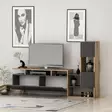 TV-bänk Hanah Home Ciragan Valnöt Antracit Spånskiva 122x53,3x31,6 cm - TV-bänkar - 8683743473045 - 3