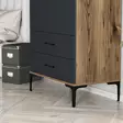 Garderob Hanah Home Kumsal T Valnöt Antracit Spånskiva 80x47,5x201,4 cm - Garderober - 8684282088875 - 5