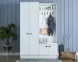 Hallmöbel Hanah Home M11 Vit Spånskiva 119,6x182,8x37,3 cm - Hallskåp - 8681875885255 - 2