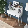 Sminkbord Hanah Home BJ102 Vit Spånskiva 103x111,8x40 cm - Toalettbord - 8683743764655 - 4