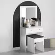 Sminkbord Hanah Home Felix Vit Spånskiva 65x139x35 cm - Toalettbord - 8684282460275 - 8