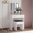Sminkbord Hanah Home Felix Vit Spånskiva 65x139x35 cm - Toalettbord - 8684282460275 - 6
