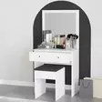 Sminkbord Hanah Home Felix Vit Spånskiva 65x139x35 cm - Toalettbord - 8684282460275 - 9