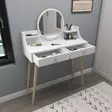 Sminkbord Hanah Home Roys Vit Spånskiva 131x90x35 cm - Toalettbord - 8683743972715 - 3
