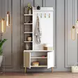 Hallmöbel Hanah Home Viyana D Vit Guld Spånskiva 90x35x202 cm - Hallskåp - 8684282465775 - 3