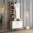 Hallmöbel Hanah Home Viyana D Vit Guld Spånskiva 90x35x202 cm - Hallskåp - 8684282465775 - 4