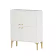 Konsolbord Hanah Home Celina Vit Guld Spånskiva 90x115x35 cm - Byråer och skåp - 8684282595885 - 1