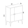Konsolbord Hanah Home Celina Vit Guld Spånskiva 90x115x35 cm - Byråer och skåp - 8684282595885 - 6