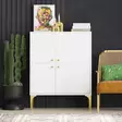 Konsolbord Hanah Home Celina Vit Guld Spånskiva 90x115x35 cm - Byråer och skåp - 8684282595885 - 2