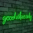 Dekorativ Led Väggdekor Wallity Good Vibes Only Grön Plast 76x19 cm - Ljussmycken och ljusfigurer - 8682870288225 - 2