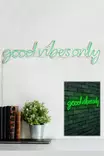 Dekorativ Led Väggdekor Wallity Good Vibes Only Grön Plast 76x19 cm - Ljussmycken och ljusfigurer - 8682870288225 - 5