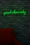 Dekorativ Led Väggdekor Wallity Good Vibes Only Grön Plast 76x19 cm - Ljussmycken och ljusfigurer - 8682870288225 - 4