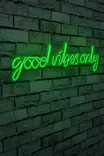Dekorativ Led Väggdekor Wallity Good Vibes Only Grön Plast 76x19 cm - Ljussmycken och ljusfigurer - 8682870288225 - 3