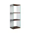 Bokhylla Hanah Home R301 Valnöt Massiv Furu Härdat Glas 40x120x35 cm - Bokhyllor - 8681875832075 - 1
