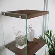 Bokhylla Hanah Home R301 Valnöt Massiv Furu Härdat Glas 40x120x35 cm - Bokhyllor - 8681875832075 - 4