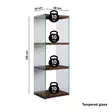 Bokhylla Hanah Home R301 Valnöt Massiv Furu Härdat Glas 40x120x35 cm - Bokhyllor - 8681875832075 - 5