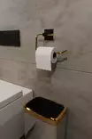 Toalettpappershållare, guld, 8 x 5 x 16 cm, hållbar, lätt att installera - Badrumstillbehör - 8682870729735 - 2