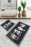 Badrumsmatta Set Mijölnir Flerfärgad 100% Polyester Digitaltryck Halkfri 50x60 cm & 60x100 cm - Badrumsmattor och våtrumsmattor - 8683743316465 - 2