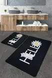 Badrumsmatta Set Mijölnir Flerfärgad 100% Polyester Antibakteriell Halkfri 50x60 cm & 60x100 cm - Badrumsmattor och våtrumsmattor - 8683342395755 - 1