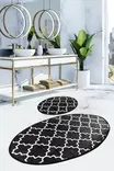 Badrumsmatta Set Mijölnir Flerfärgad 100% Polyester Antibakteriell Halkfri 50x60 cm & 60x100 cm - Badrumsmattor och våtrumsmattor - 8681875666205 - 2