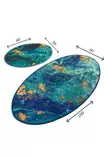 Badrumsmatta Set Mijölnir Flerfärgad 100% Polyester Antibakteriell Halkfri 50x60 cm & 60x100 cm - Badrumsmattor och våtrumsmattor - 8681875666335 - 3