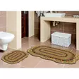 Badrumsmatta Set Mijölnir Krämvit 100% Polyester Halkfri Antibakteriell Maskintvättbar 50x60 cm & 60x100 cm - Badrumsmattor och våtrumsmattor - 8682870990005 - 2