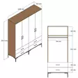 Garderob Hanah Home Kumsal TT Valnöt Antracit Spånskiva 160x47,5x201,4 cm - Garderober - 8684282089575 - 6