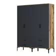 Garderob Hanah Home Kumsal TT Valnöt Antracit Spånskiva 160x47,5x201,4 cm - Garderober - 8684282089575 - 1