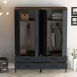 Garderob Hanah Home Kumsal TT Valnöt Antracit Spånskiva 160x47,5x201,4 cm - Garderober - 8684282089575 - 3