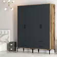 Garderob Hanah Home Kumsal TT Valnöt Antracit Spånskiva 160x47,5x201,4 cm - Garderober - 8684282089575 - 4