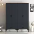 Garderob Hanah Home Kumsal TT Valnöt Antracit Spånskiva 160x47,5x201,4 cm - Garderober - 8684282089575 - 2