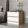 Sängbord Hanah Home Elina Valnöt Vit Spånskiva 54x40x47 cm - Nattduksbord - 8683742567295 - 3