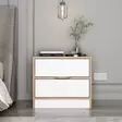 Sängbord Hanah Home Elina Valnöt Vit Spånskiva 54x40x47 cm - Nattduksbord - 8683742567295 - 2