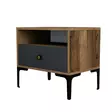 Sängbord Hanah Home Lizbon 529 Valnöt Antracit Spånskiva 56x50,8x40 cm - Nattduksbord - 8683743327645 - 1
