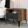 Sängbord Hanah Home Lizbon 529 Valnöt Antracit Spånskiva 56x50,8x40 cm - Nattduksbord - 8683743327645 - 2