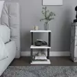 Sängbord Hanah Home Carter Vit Antracit Spånskiva 29,6x29,6x49,4 cm - Nattduksbord - 8683743120215 - 2