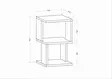 Sängbord Hanah Home Carter Vit Antracit Spånskiva 29,6x29,6x49,4 cm - Nattduksbord - 8683743120215 - 6