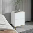 Sängbord Hanah Home Imaj Vit Marmormönster Spånskiva 40x60x35 cm - Nattduksbord - 8684282548515 - 3